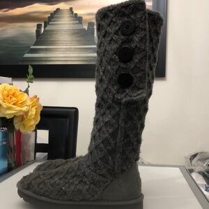 UGG LATTICE CARDY GRAY BOOTS WOMENS SIZE 9
